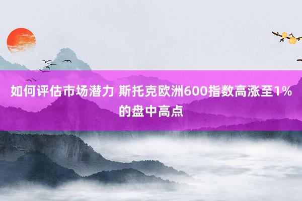 如何评估市场潜力 斯托克欧洲600指数高涨至1%的盘中高点