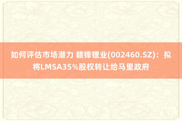 如何评估市场潜力 赣锋锂业(002460.SZ)：拟将LMSA35%股权转让给马里政府