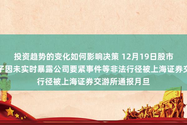 投资趋势的变化如何影响决策 12月19日股市必读：东尼电子因未实时暴露公司要紧事件等非法行径被上海证券交游所通报月旦