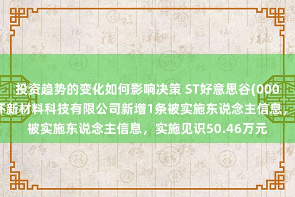 投资趋势的变化如何影响决策 ST好意思谷(000615)控股的湖北金环新材料科技有限公司新增1条被实施东说念主信息，实施见识50.46万元