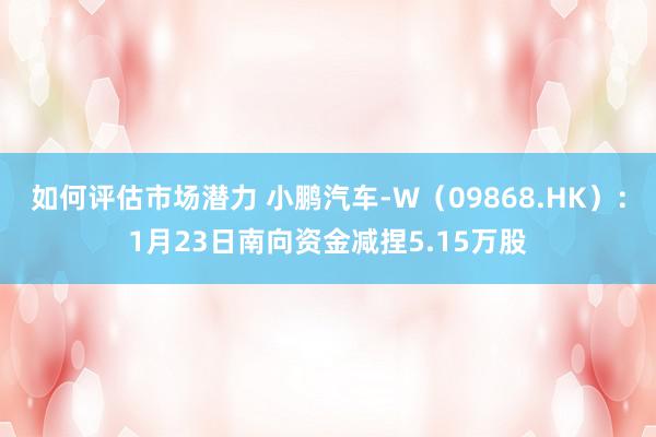 如何评估市场潜力 小鹏汽车-W（09868.HK）：1月23日南向资金减捏5.15万股