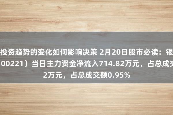 投资趋势的变化如何影响决策 2月20日股市必读：银禧科技（300221）当日主力资金净流入714.82万元，占总成交额0.95%