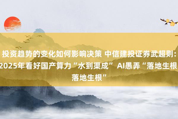 投资趋势的变化如何影响决策 中信建投证券武超则: 2025年看好国产算力“水到渠成” AI愚弄“落地生根”